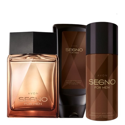 Zestaw 3 kosmetyków SEGNO - (Woda perfumowana dla Niego (75 ml), dezodorant w sprayu, żel pod prysznic)